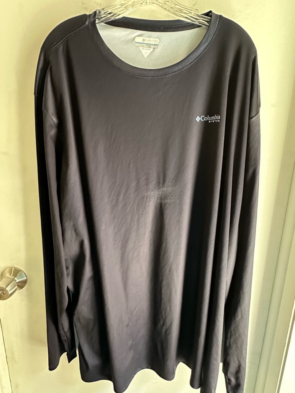 Columbia PFG Fishing Shirt Men's 5XT Black Long Sleeve Fish Flag Graphic Tee